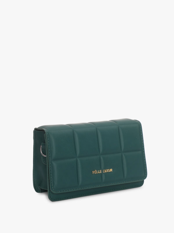 Pelle Luxur Women's Dark Spring Green Satchel Bag