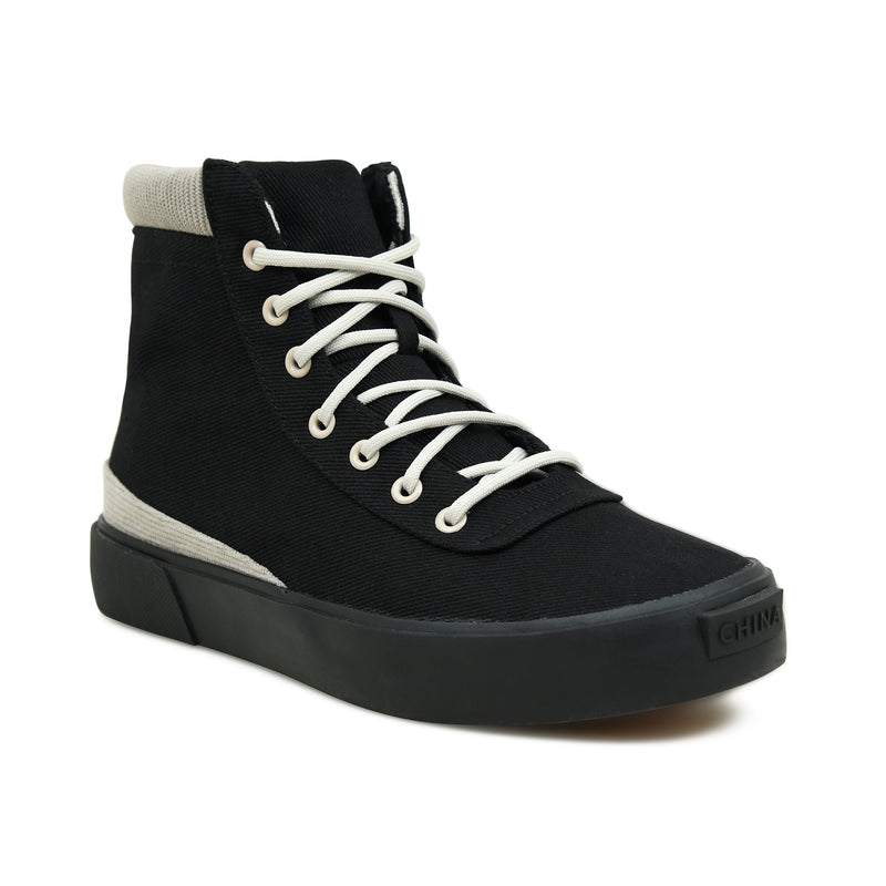 Pelle Luxur Matteo Black And Grey Sneaker Shoes For Men