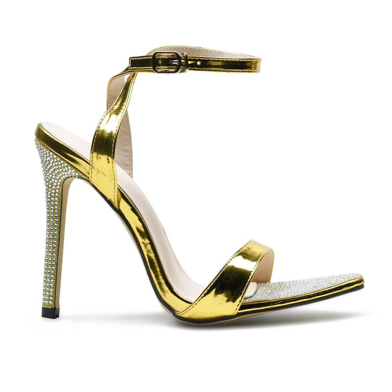 Pelle Luxur Martina Gold Sandals For Women
