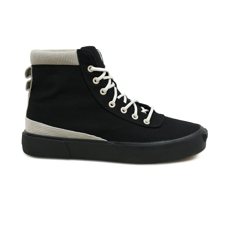 Pelle Luxur Matteo Black And Grey Sneaker Shoes For Men