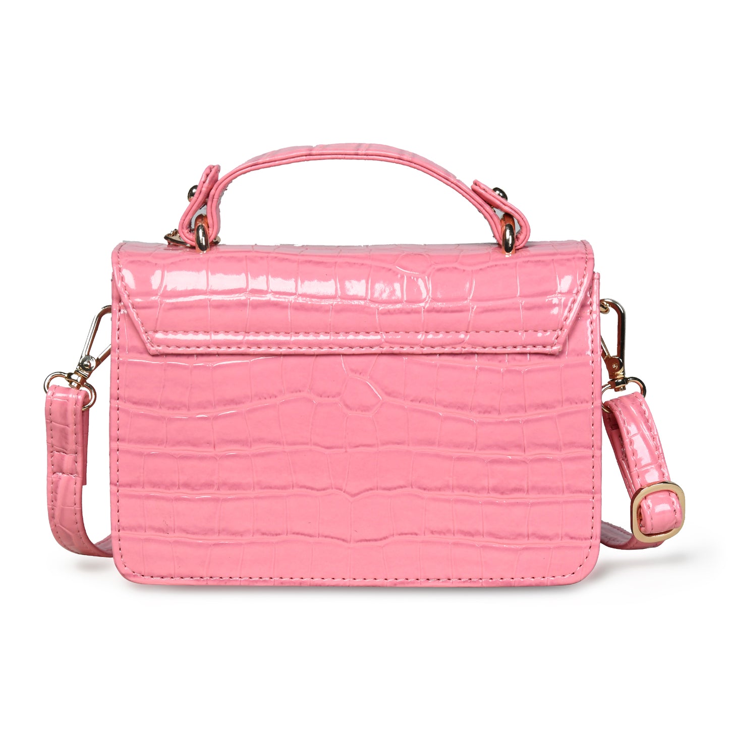 Pelle Luxur Women's Baby Pink, Premium PU Sling Bag, Small Size with Magnet clasp Closure