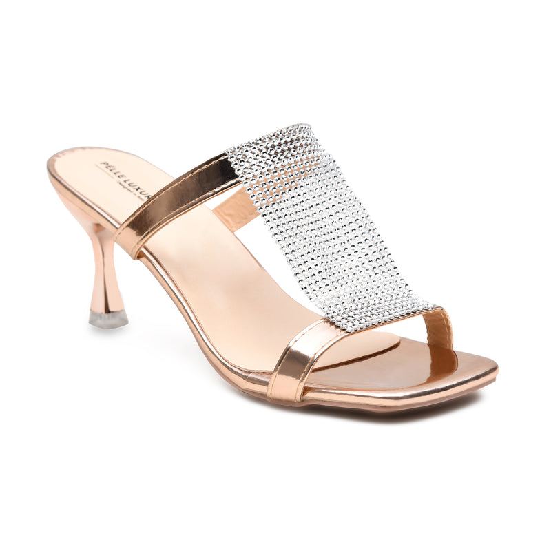 Pelle Luxur Graziana Rose Gold Sandals For Women