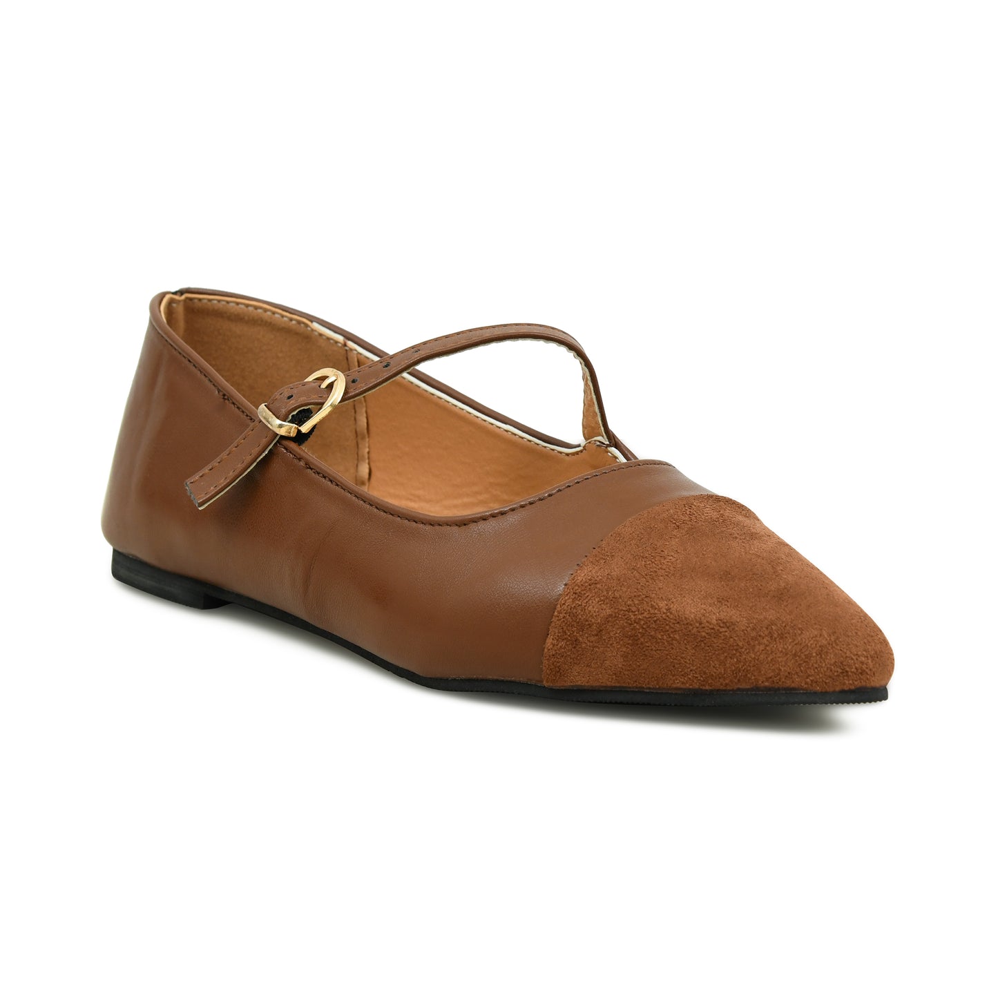 Pelle Luxur Elisabetta Brown Ballerinas For Women