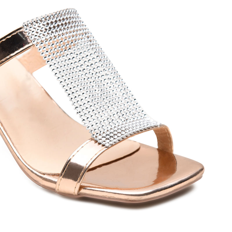 Pelle Luxur Graziana Rose Gold Sandals For Women