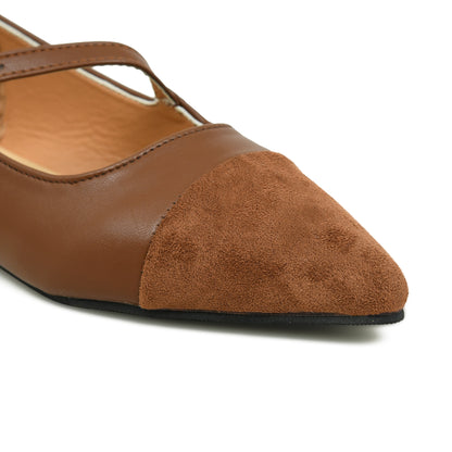 Pelle Luxur Elisabetta Brown Ballerinas For Women