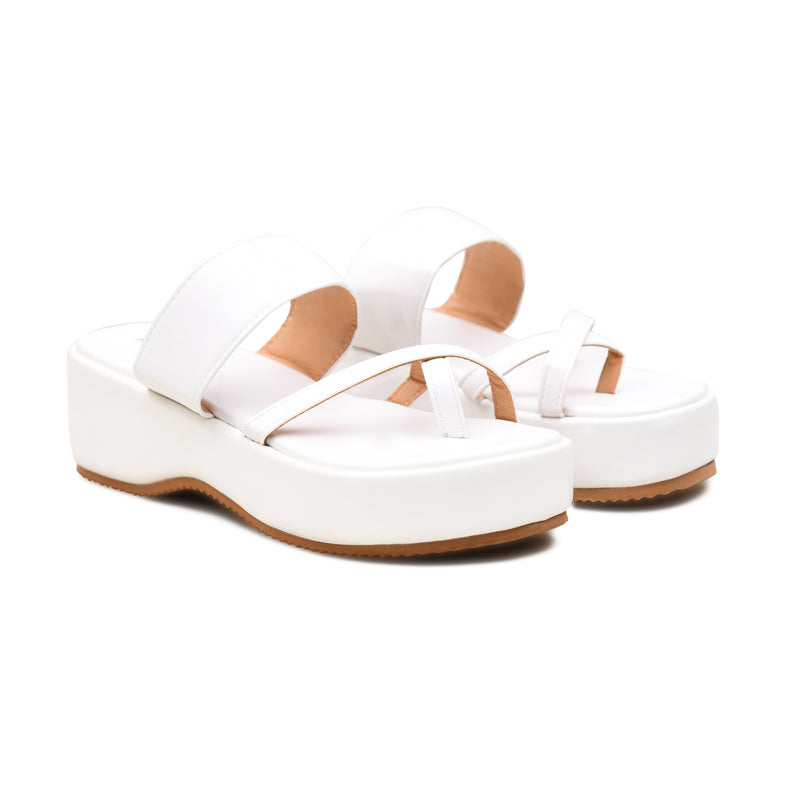 Pelle Luxur Florentina White Flats For Women