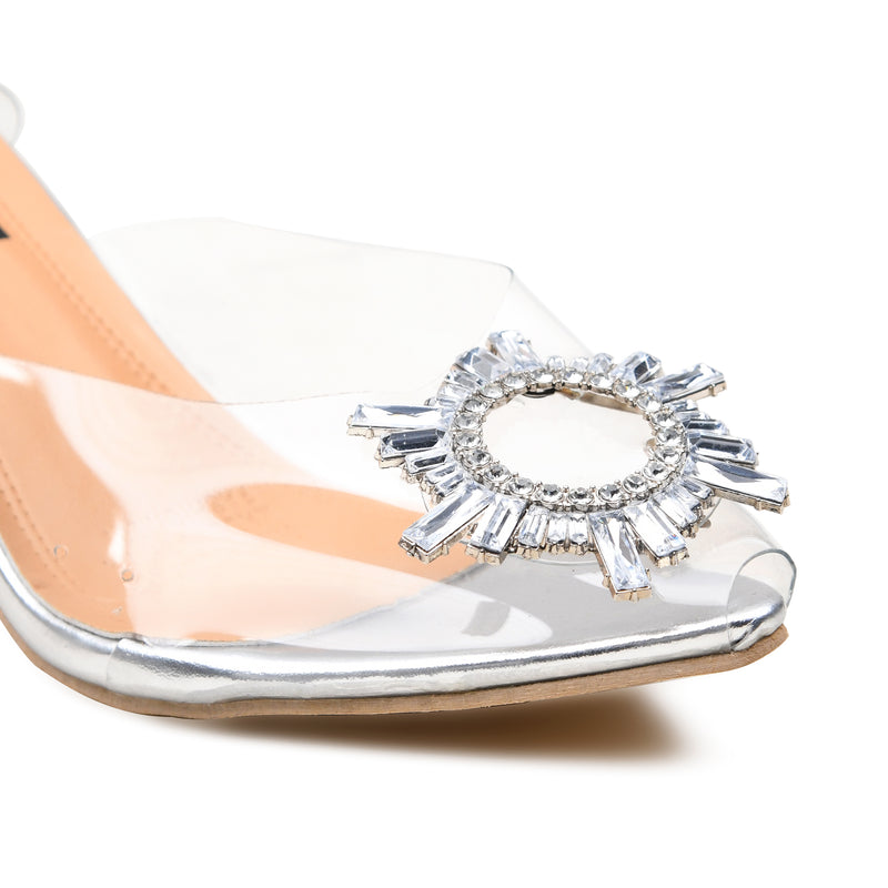 Pelle Luxur Dulce Silver Sandals For Women