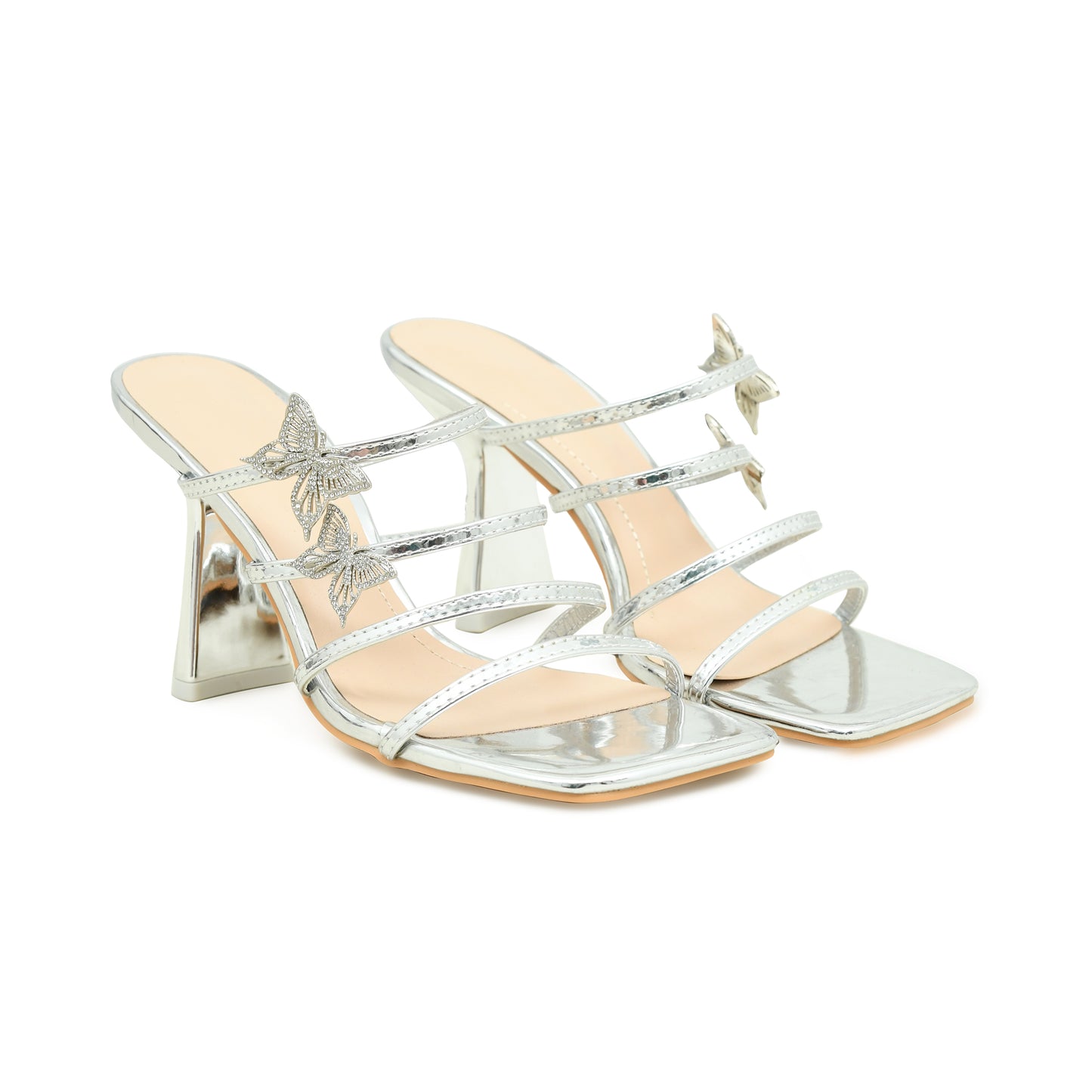 Pelle Luxur Maria Silver Sandals For Women