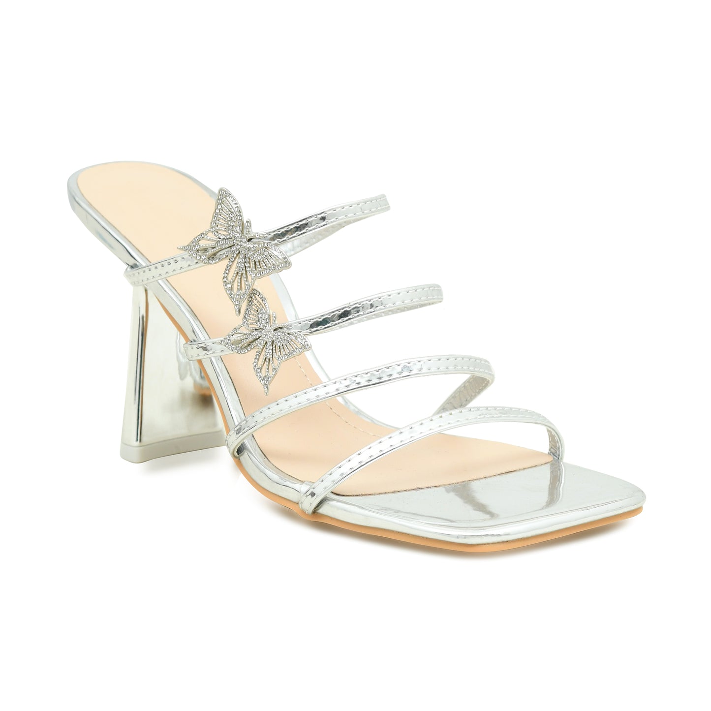 Pelle Luxur Maria Silver Sandals For Women