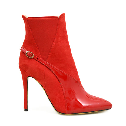 Pelle Luxur Pia Red Ankle Boots For Women