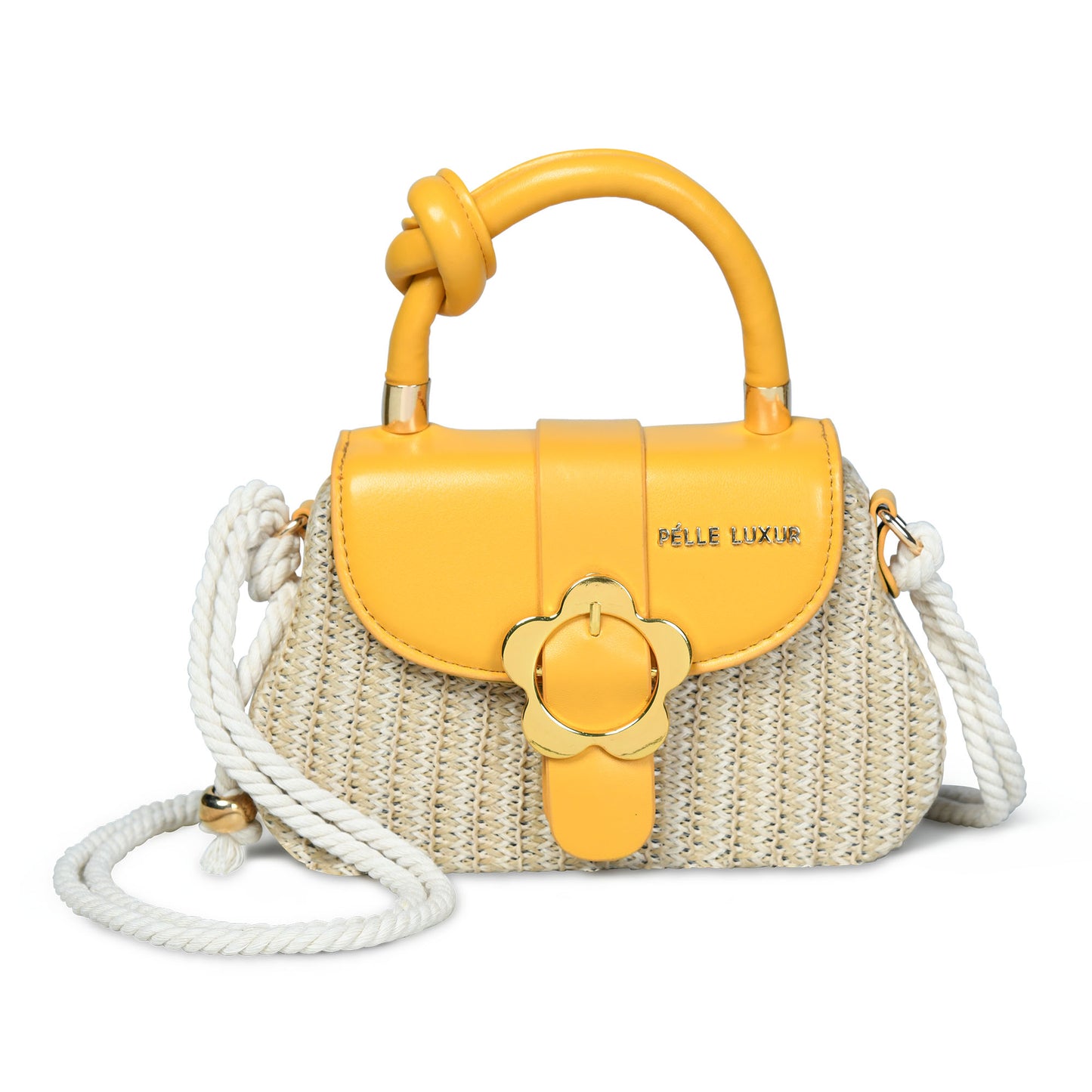 Pelle Luxure Women's PU Small Sling Bag – Available in Brown, Yellow, White, Light Blue, Pink, and Black