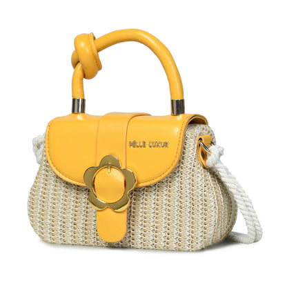 Pelle Luxure Women's PU Small Sling Bag – Available in Brown, Yellow, White, Light Blue, Pink, and Black