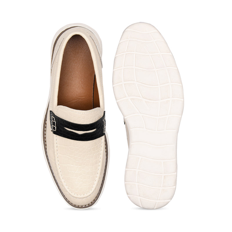 Pelle Luxur Giovanni Beige Casual Shoes For Men