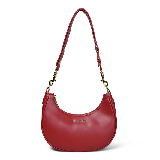 Pelle Luxure Women's PU Medium Half-Moon Sling Bag – Available in Maroon, White, Light Brown, Yellow, Pink, and Black