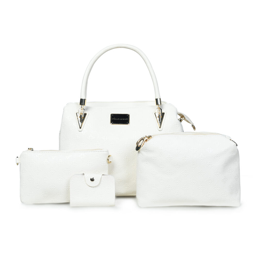 Pelle Luxur Women’s White Colour Zipper Closure Bag