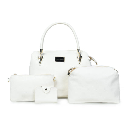 Pelle Luxur Women’s White Colour Zipper Closure Bag