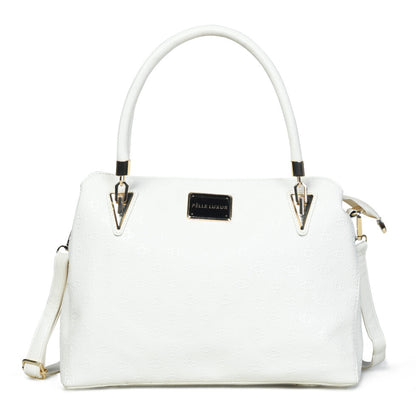 Pelle Luxur Women’s White Colour Zipper Closure Bag