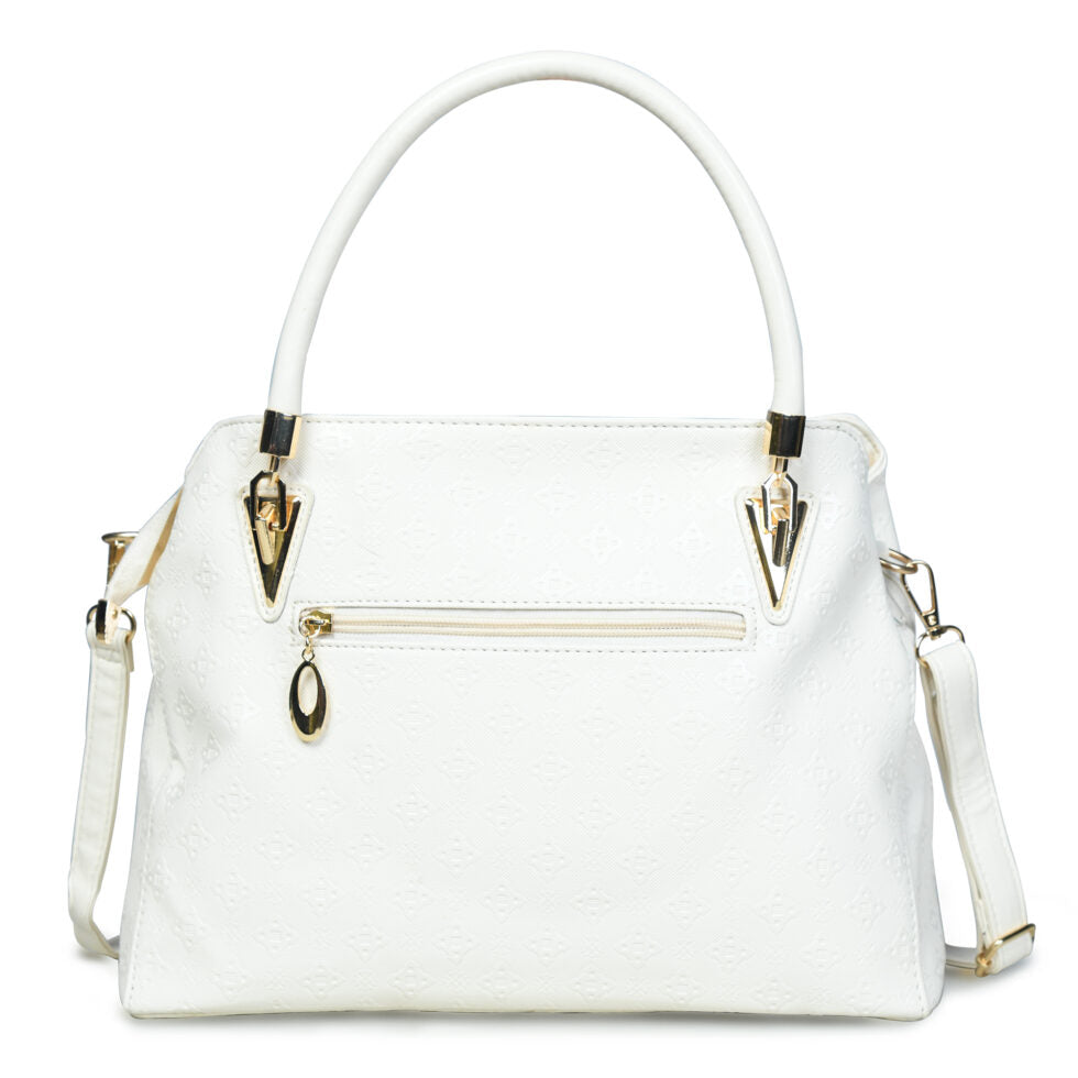 Pelle Luxur Women’s White Colour Zipper Closure Bag