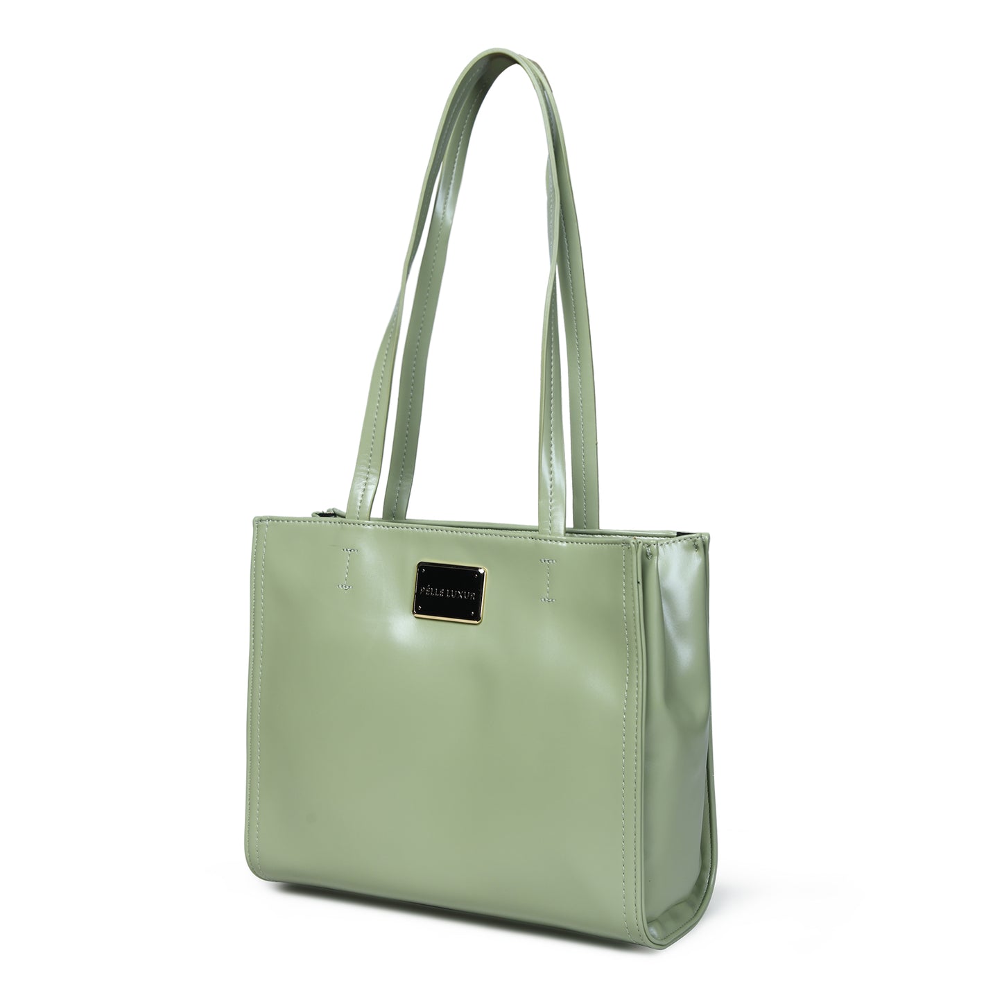 Pelle Luxure Olive PU Medium Handbag – Stylish & Functional