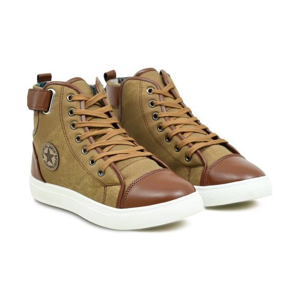 Pelle Luxur Alessandro Brown And Cognac Sneaker Shoes For Men