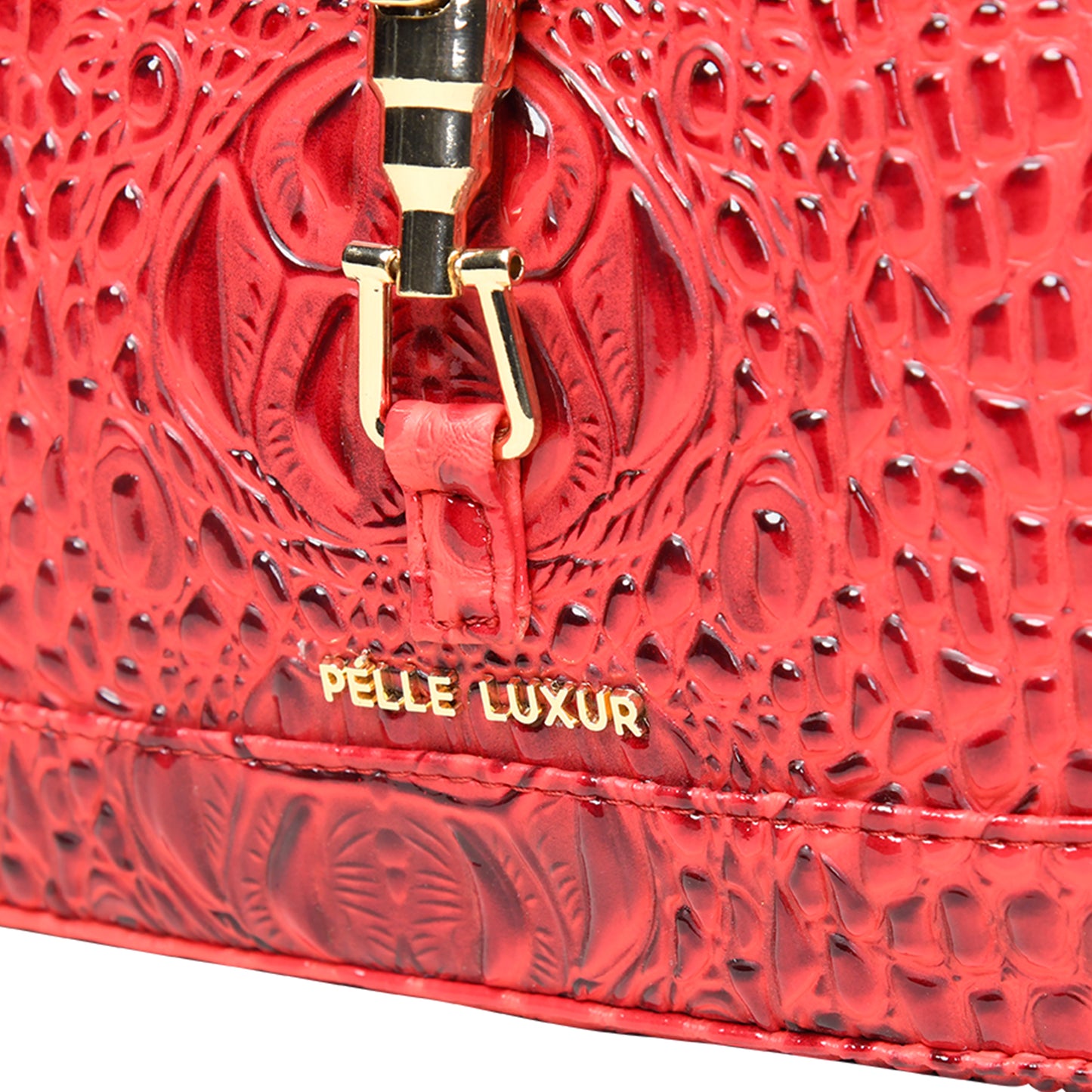 Pelle Luxur Women's Red, Premium PU Sling Bag, Small Size with Zipper Closure