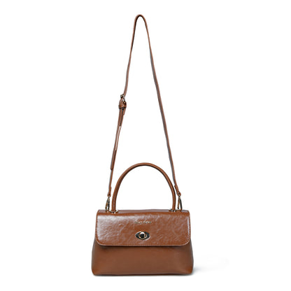 Elegant and Practical: Pelle Luxure PU Medium Sling Bag in Cognac, Black, and Chocolate Brown