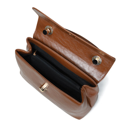 Elegant and Practical: Pelle Luxure PU Medium Sling Bag in Cognac, Black, and Chocolate Brown