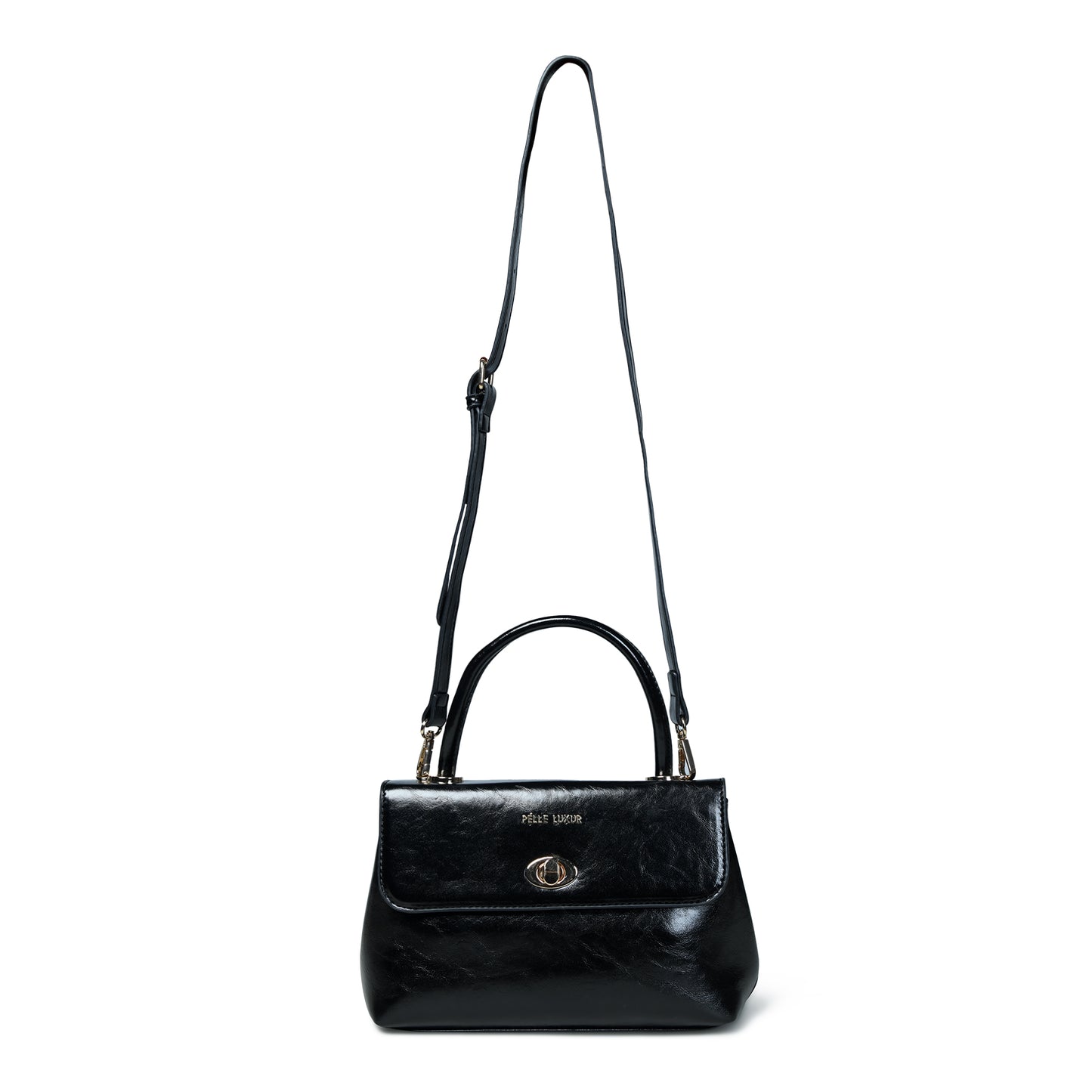 Elegant and Practical: Pelle Luxure PU Medium Sling Bag in Cognac, Black, and Chocolate Brown