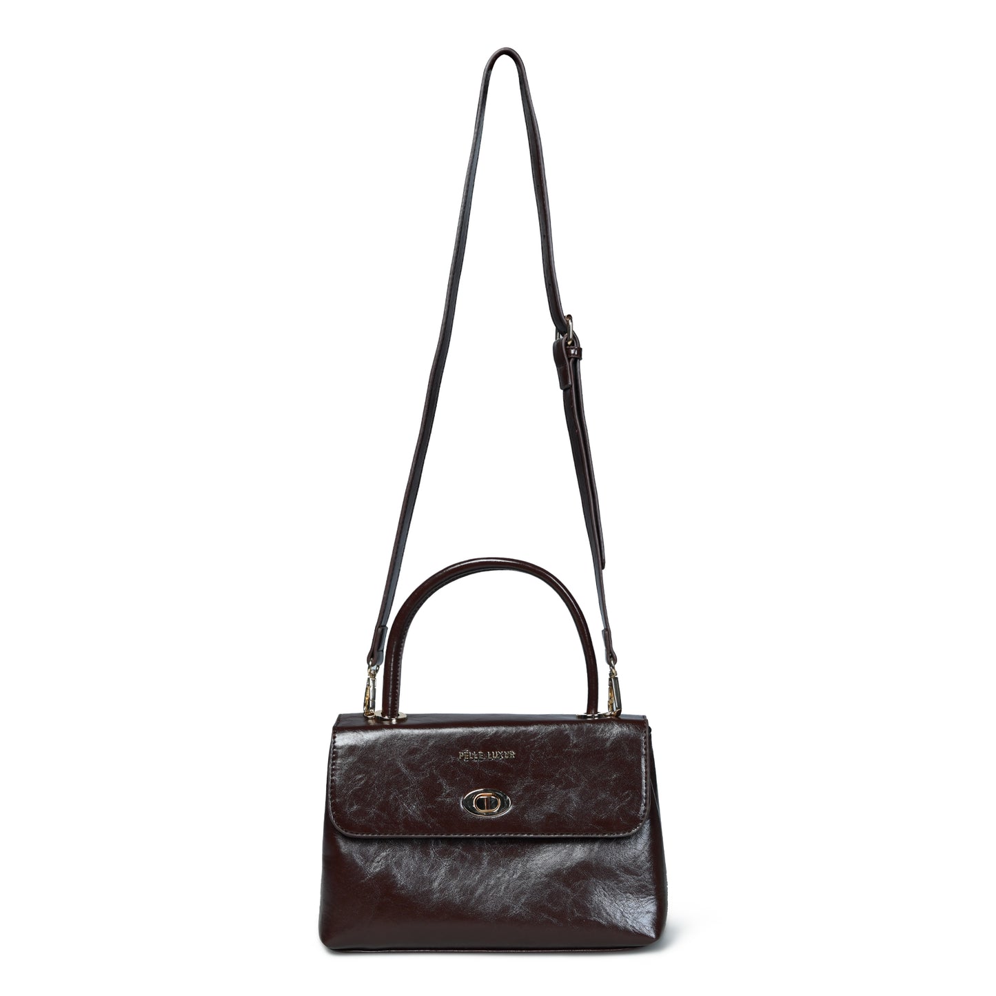 Elegant and Practical: Pelle Luxure PU Medium Sling Bag in Cognac, Black, and Chocolate Brown