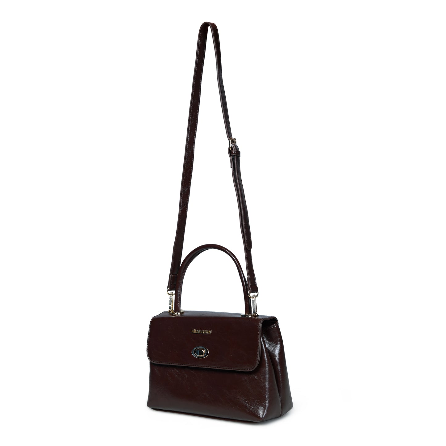 Elegant and Practical: Pelle Luxure PU Medium Sling Bag in Cognac, Black, and Chocolate Brown