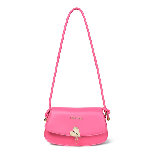 Pelle Luxure Women's PU Small Sling Bag – Stylish Colors: Pink, Khaki, White, Black, and Brown