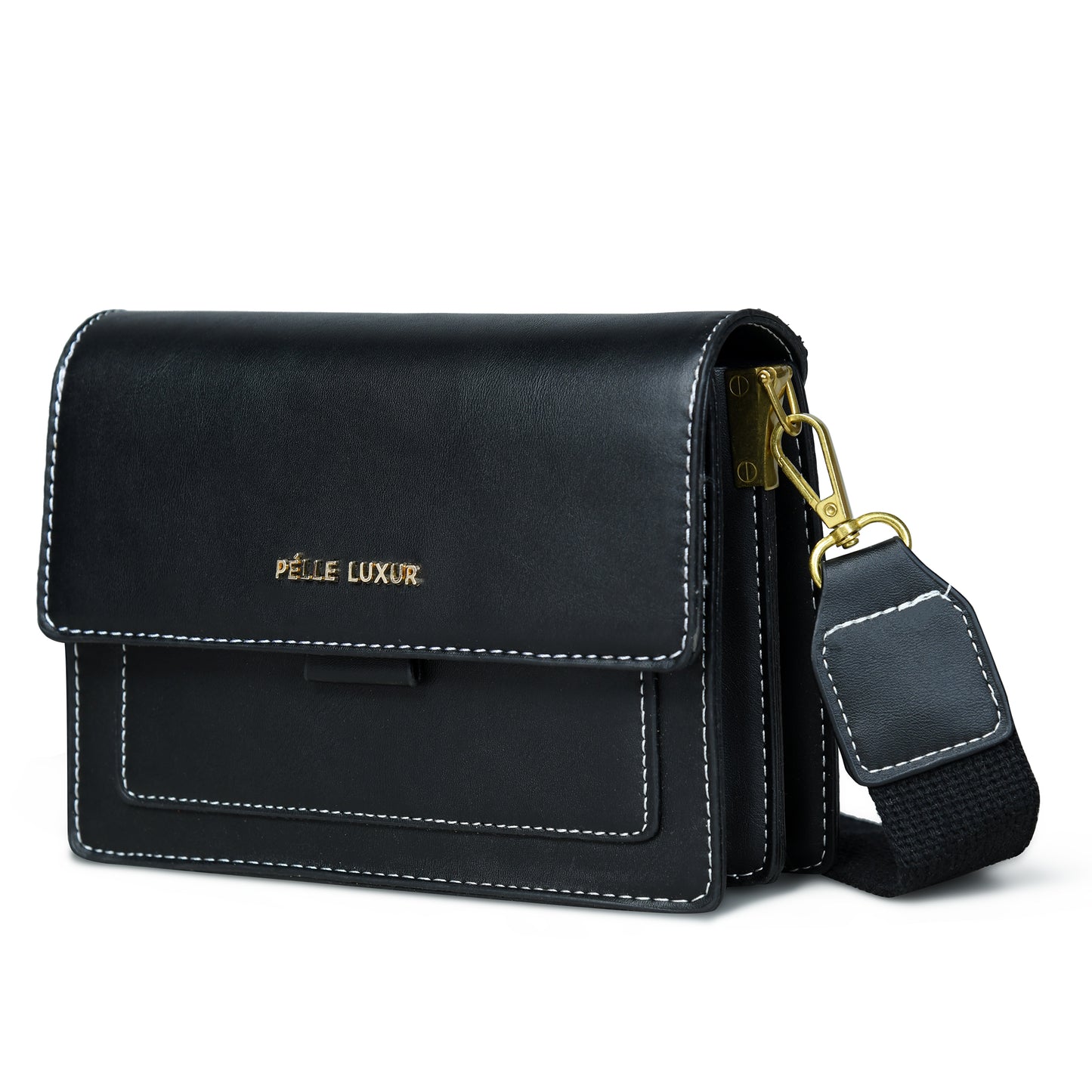 Pelle Luxure Women's Small PU Sling Bag – Black with Card Pocket