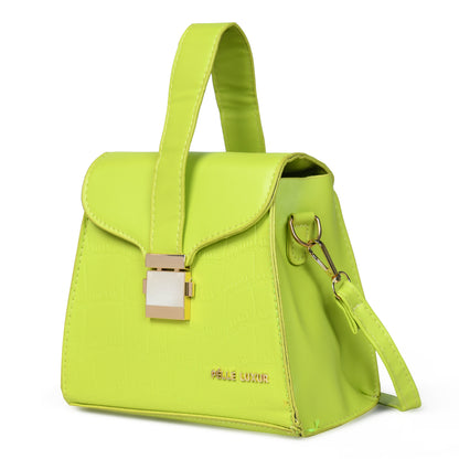 Elegant and Functional: Pelle Luxure Women's Sling Bag with Detachable Handles- Available in Brown, Green, Peach, and Pink