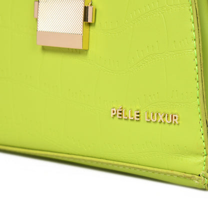 Elegant and Functional: Pelle Luxure Women's Sling Bag with Detachable Handles- Available in Brown, Green, Peach, and Pink