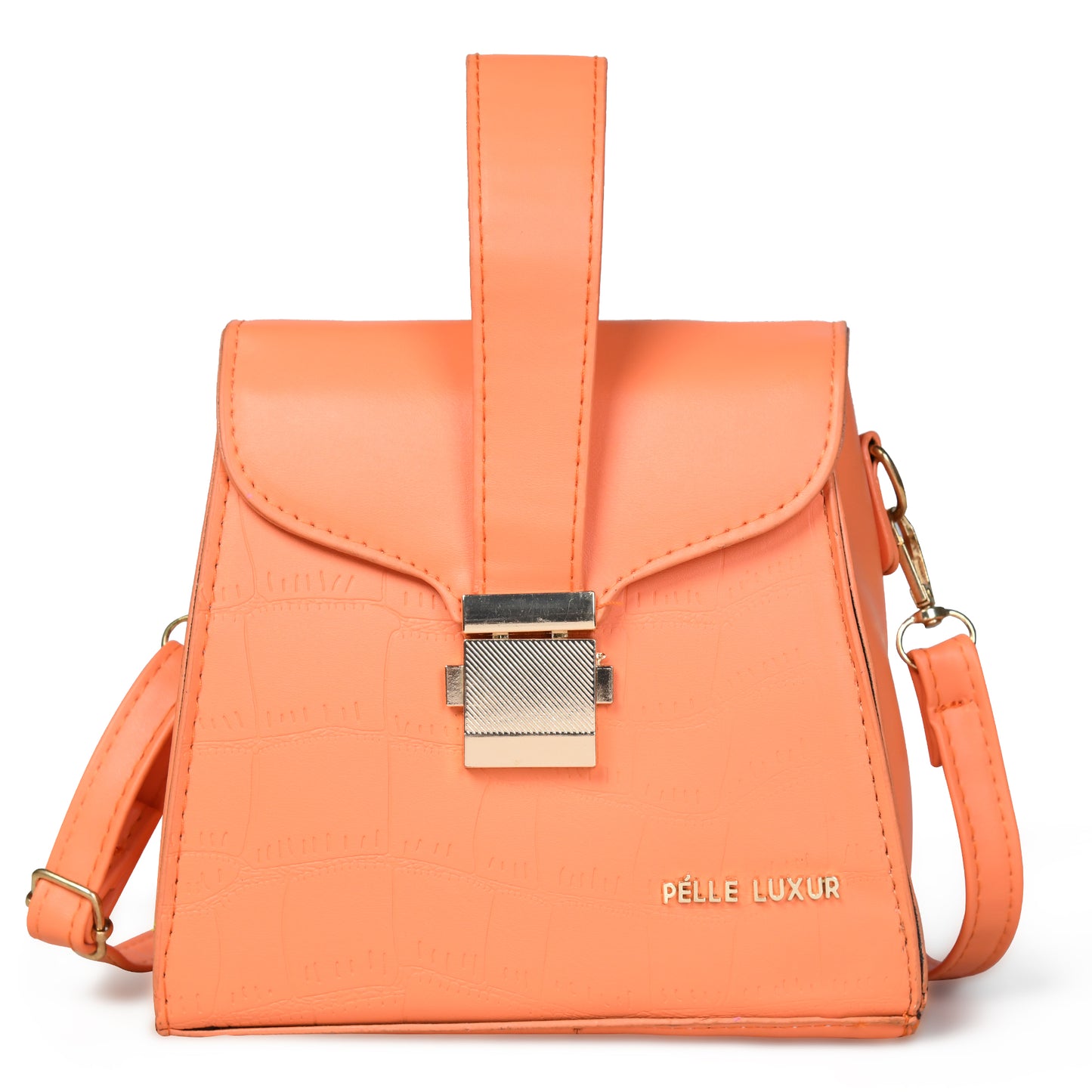 Elegant and Functional: Pelle Luxure Women's Sling Bag with Detachable Handles- Available in Brown, Green, Peach, and Pink