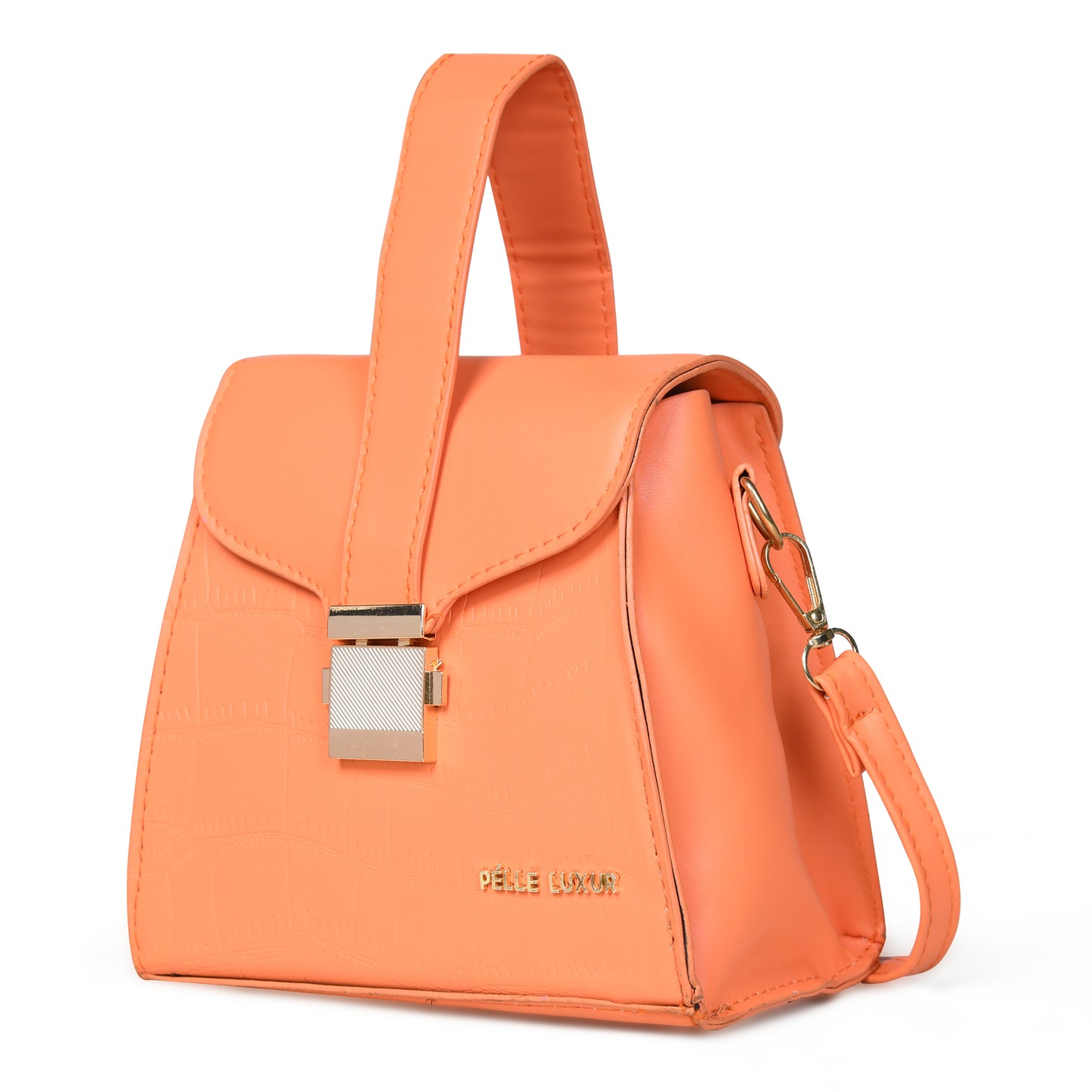 Elegant and Functional: Pelle Luxure Women's Sling Bag with Detachable Handles- Available in Brown, Green, Peach, and Pink