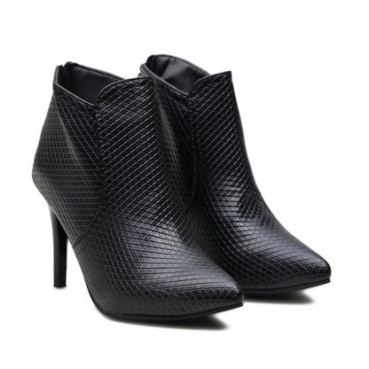 Pelle Luxur Benedetta Black High-Heel Boots for Women