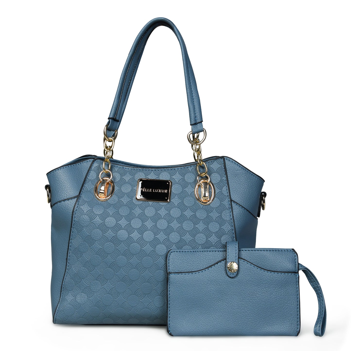 Pelle Luxure Women's PU Medium Satchel Bag – Stylish in Black, Blue, and Green