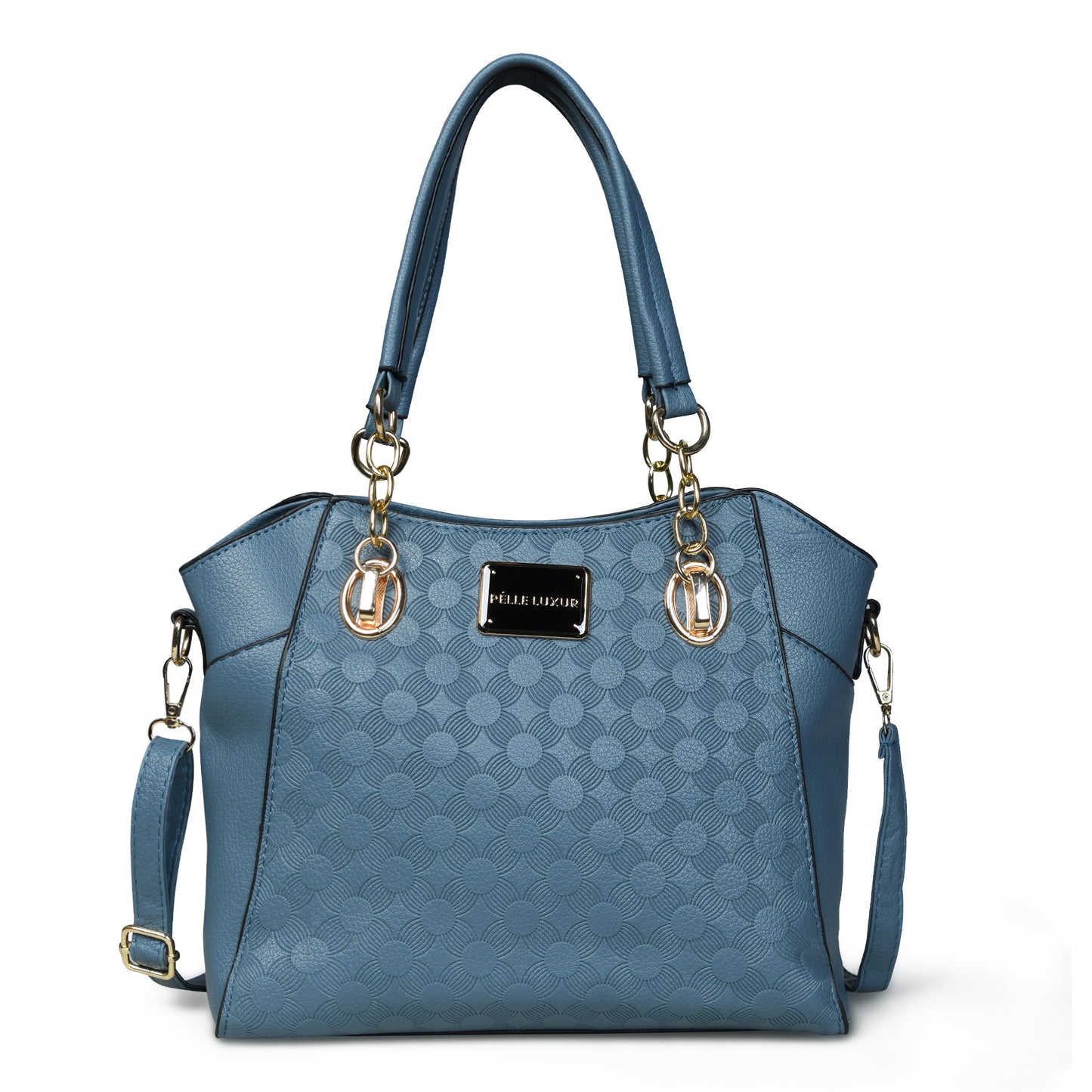 Pelle Luxure Women's PU Medium Satchel Bag – Stylish in Black, Blue, and Green