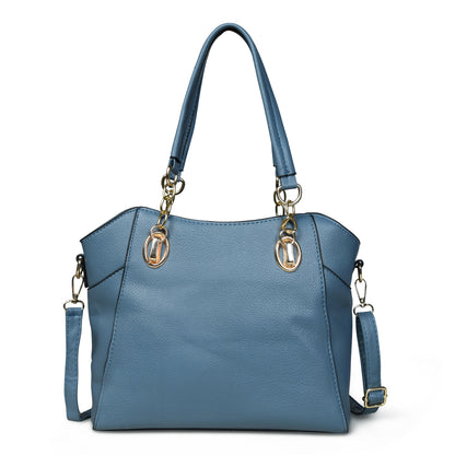 Pelle Luxure Women's PU Medium Satchel Bag – Stylish in Black, Blue, and Green