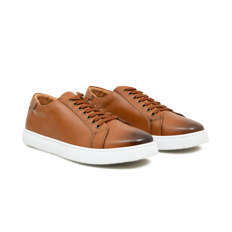 Pelle Luxur Alvize Tan Color Sneaker Shoes For Men