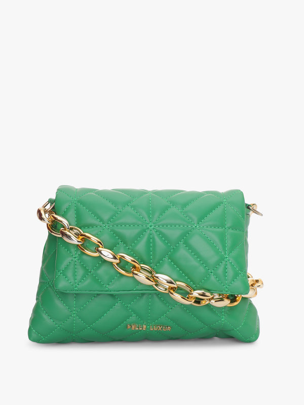 Pelle Luxur Women's Light Green Satchel Bag