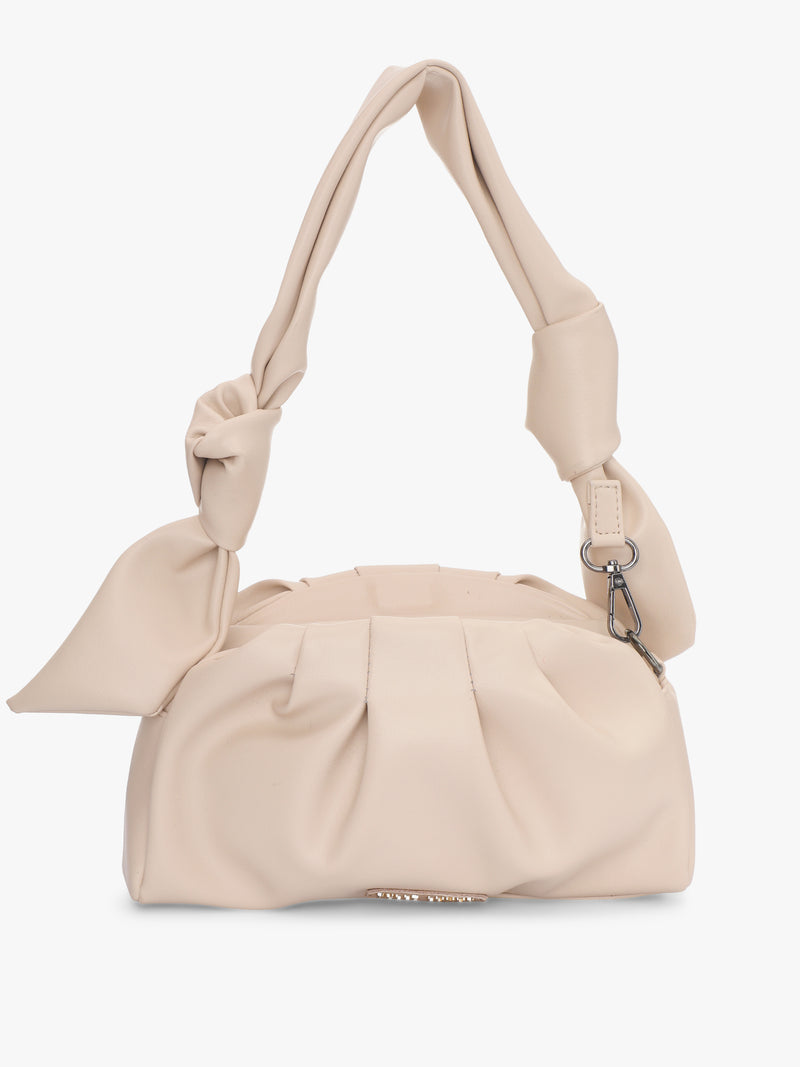 Pelle Luxur Women's Cream Satchel Bag