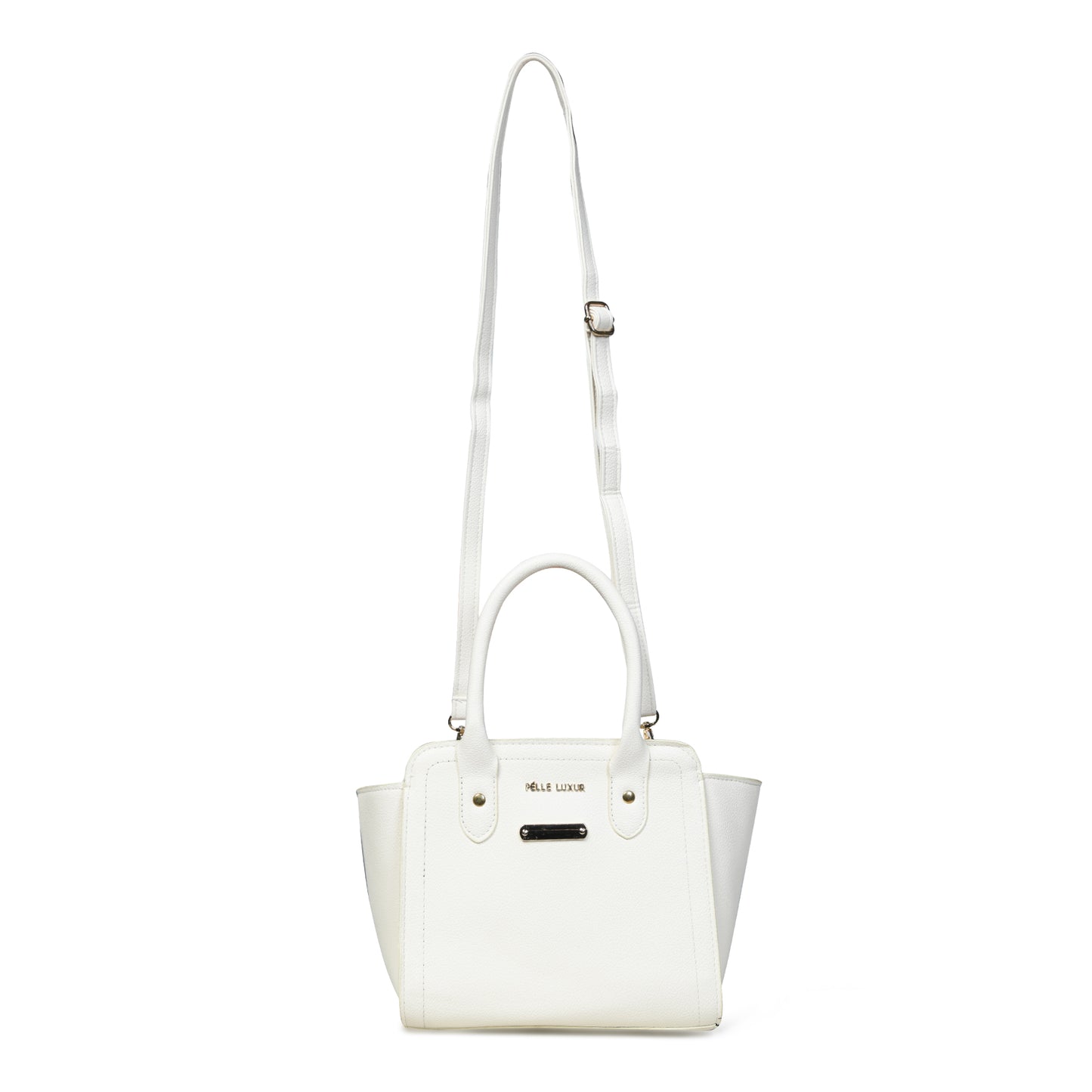 Stylish and Versatile: Pelle Luxure Women's Handbag in Black, Purple, and White