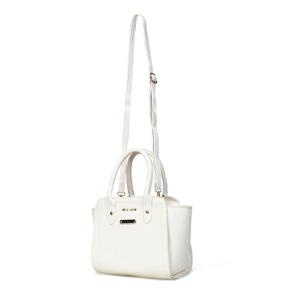 Stylish and Versatile: Pelle Luxure Women's Handbag in Black, Purple, and White