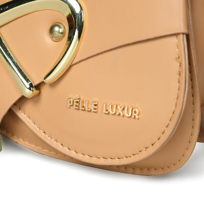 Pelle Luxure PU Small Sling Bag – Perfect Accessory in Black, White, Brown, and Tan