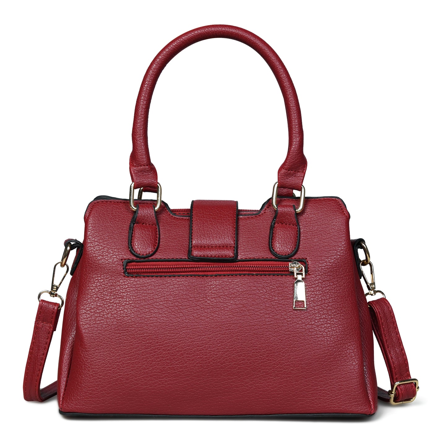 Pelle Luxure Women's PU Cherry Red Satchel Bag