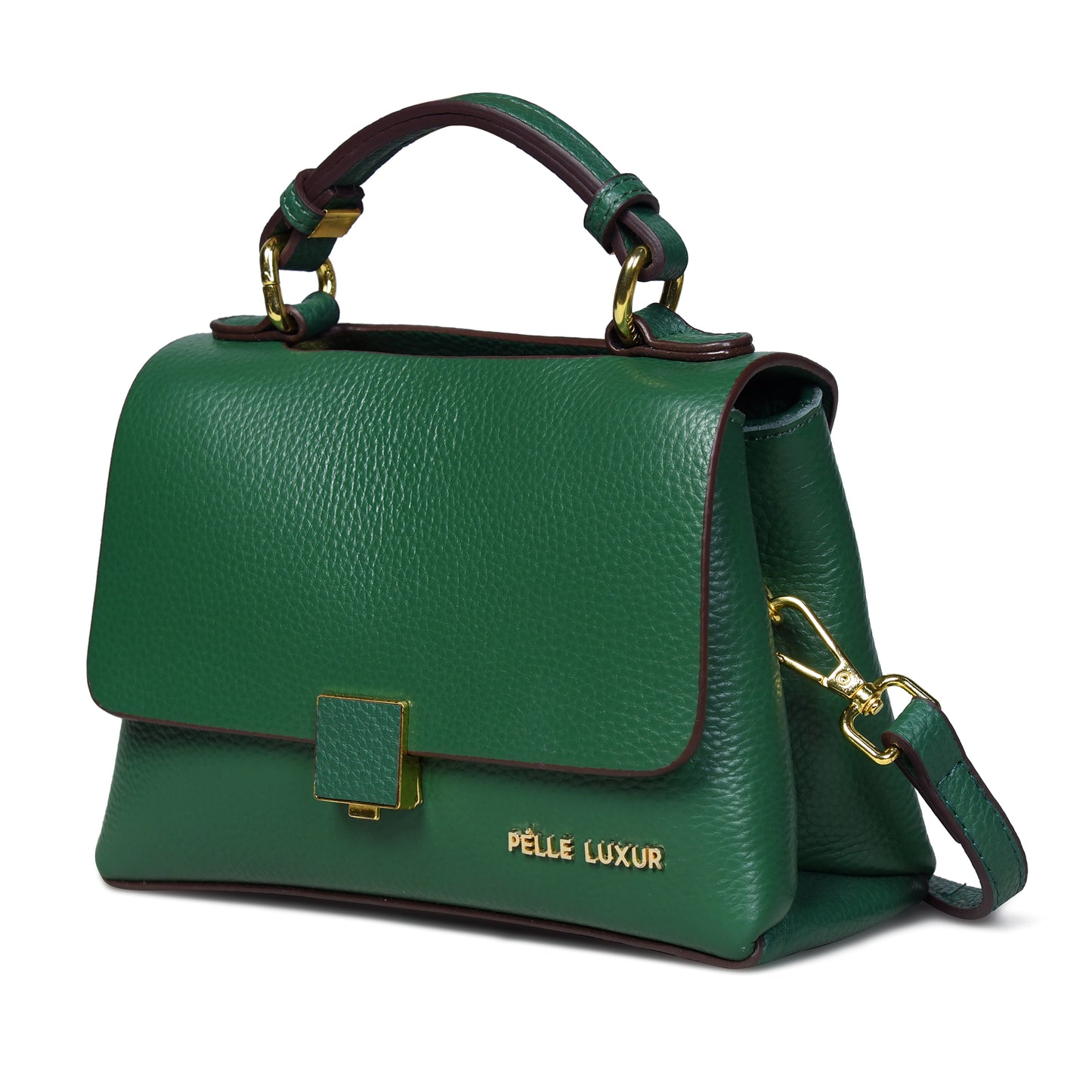 Elevate Your Style: Pelle Luxure Small PU Sling with Elegant Push Lock Closure