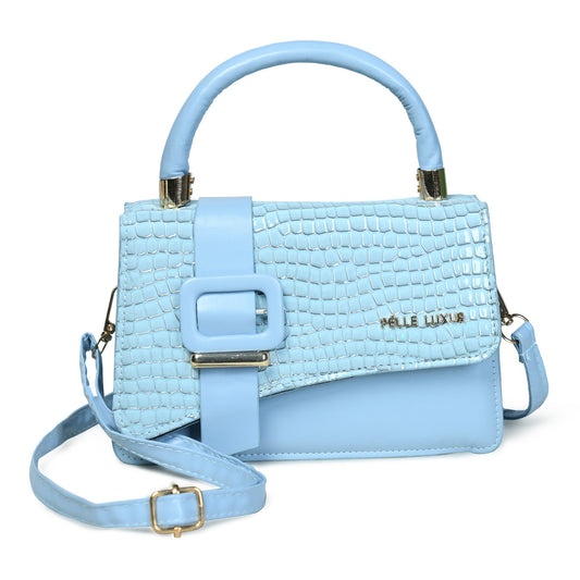 Pelle Luxure Women's PU Small Sling Bag – Available in Blue, White, Green, and Black