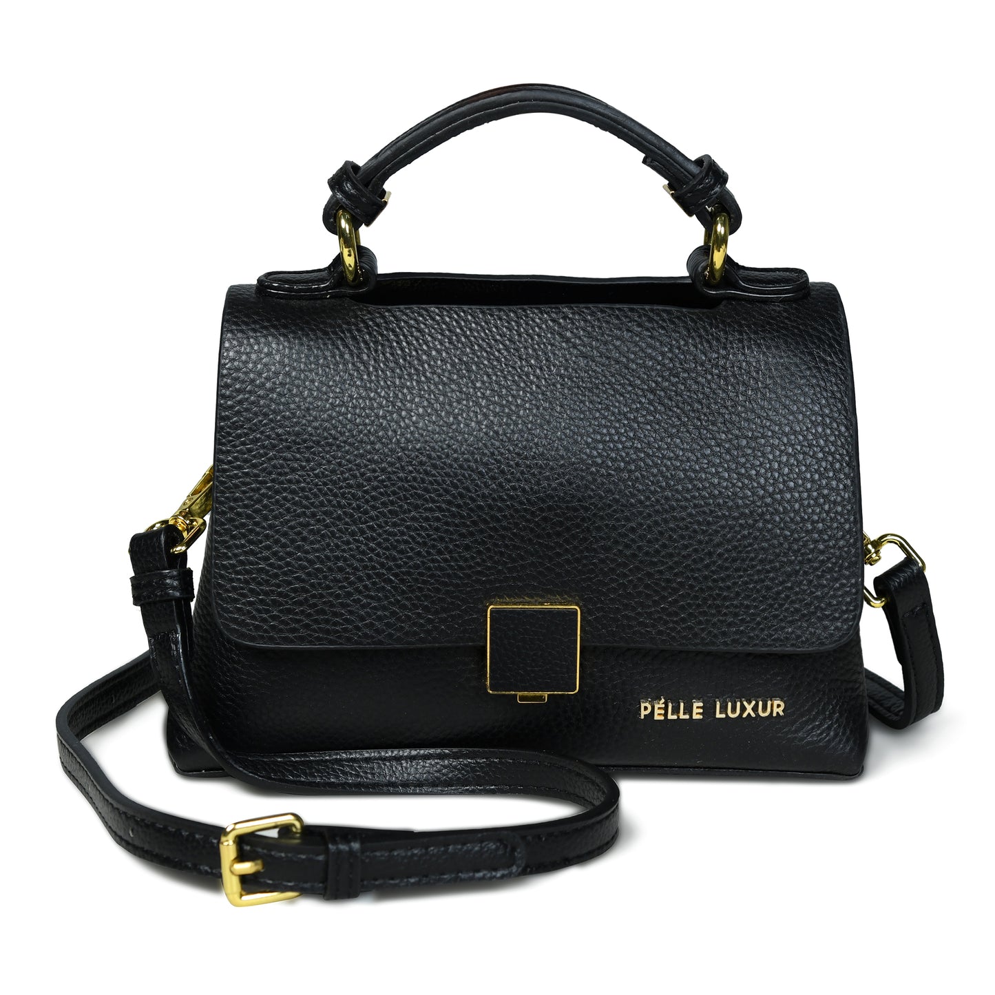 Elevate Your Style: Pelle Luxure Small PU Sling with Elegant Push Lock Closure